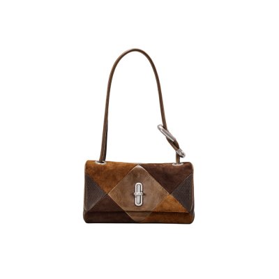 THE SUEDE PATCHWORK MINI DUAL SHOULDER BAG